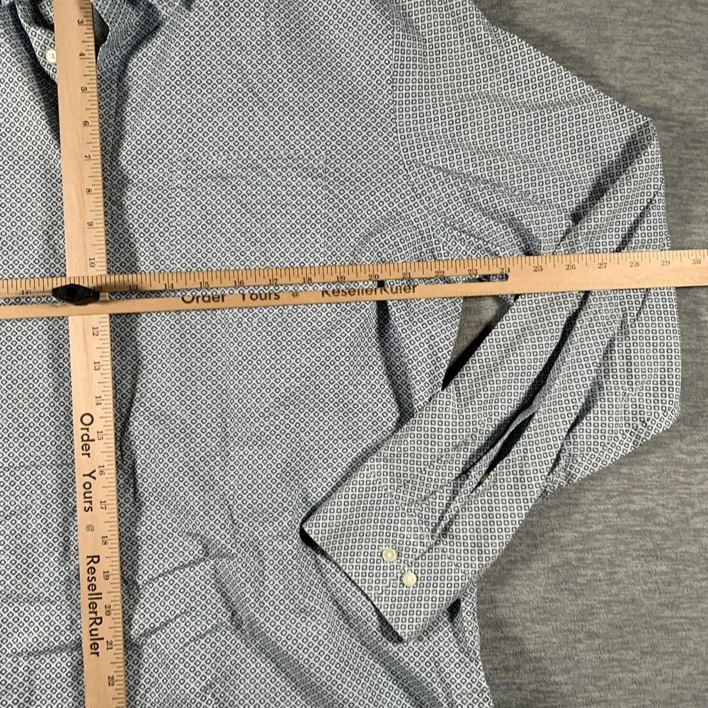 Banana Republic Heritage Shirt Mens XL Blue Geometric Long Sleeve Button-Up